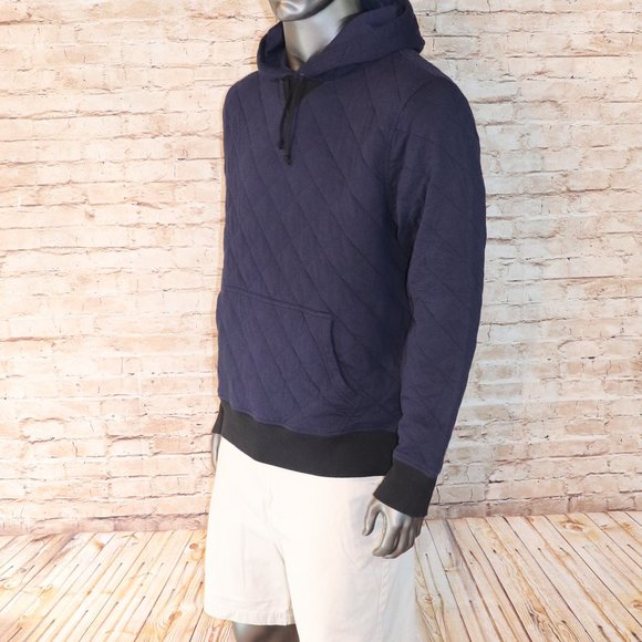 J.CREW MEN'S FLEECE QUILTED XL NAVY HOODIE NWT - Picture 9 of 9